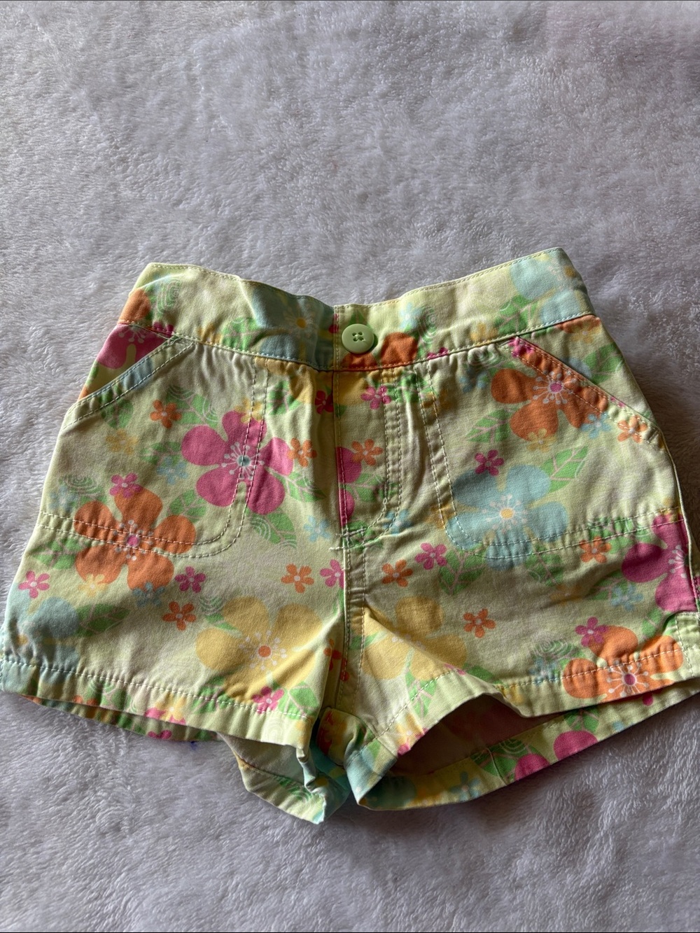 Circo Yellow Floral Girls' Shorts with Pink Orange Green Flowers